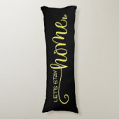 レッズホーム引用文オンイエローブラック ボディピロー (正面縦)