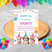 レッズポーティカットパピーガール誕生日サンキューカード サンキューカード