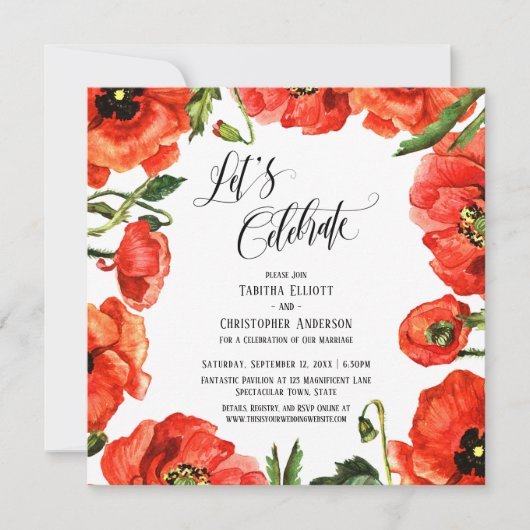 レッズレッド祝ポピーズリース披露宴 招待状 (正面)