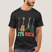 レッズロックロックNロールギターレトロ Tシャツ (正面)