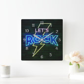 レッズロック稲妻ボルト スクエア壁時計 (ホーム)