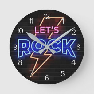 レッズロック稲妻ボルト ラウンド壁時計