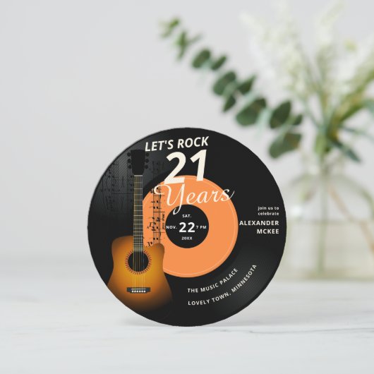 レッズロック21年ギターヴィンテージレコード誕生日 招待状 (スタンド正面)