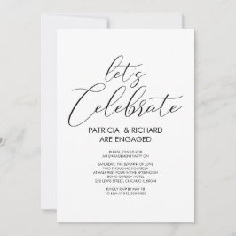 レッズ祝シンプルシック婚約パーティ 招待状