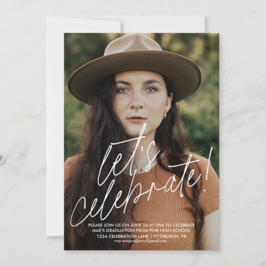 レッズ祝シンプル卒業パーティ招待状 招待状 (正面)