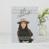 レッズ祝シンプル卒業パーティ招待状 招待状 (スタンド正面)