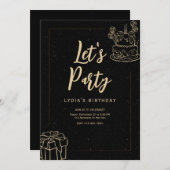 レッズ祝パーティの招待状サプライズ誕生日 招待状 (正面/裏面)