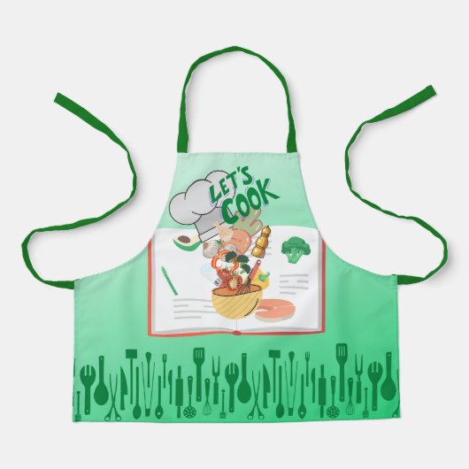 レッズ調理師キッズ エプロン (正面)