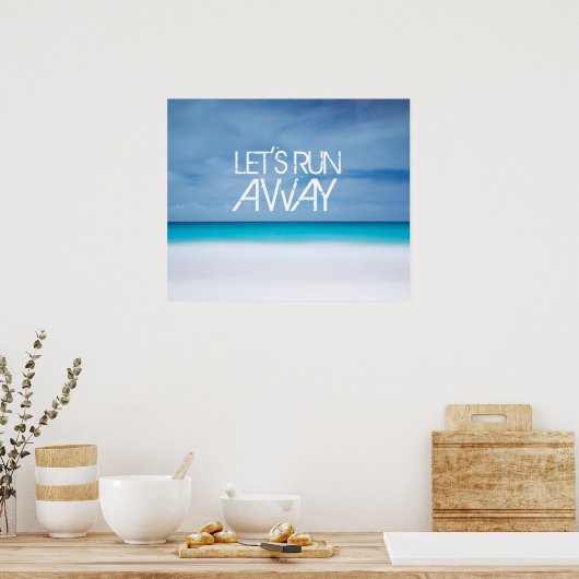 レッズ走遠くにビーチ海感動的引用文 ポスター (キッチン)