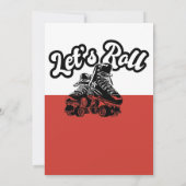 レッズ&ブラック転がボーイスケートバースデーパーティー 招待状 (裏面)