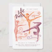 レッダンス、おもしろいお洒落体操ダンス誕生日 招待状 (正面)