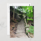 レッチワース州パークストーン階段から滝 ポストカード (正面/裏面)