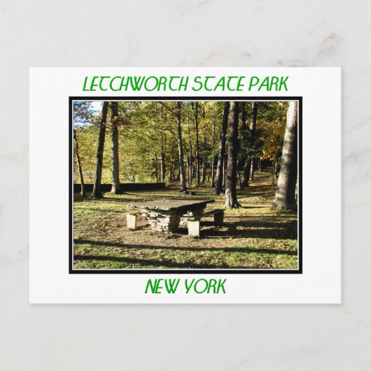 レッチワース州パーク – ティーテーブルロック ポストカード (正面)