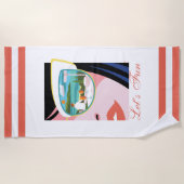 レッツおもしろい – ホワイトロータス ビーチタオル (正面)