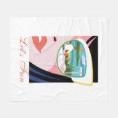 レッツおもしろい – ホワイトロータス フリースブランケット (正面(横))