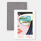 レッツおもしろい – ホワイトロータス マグネット (正面/裏面)