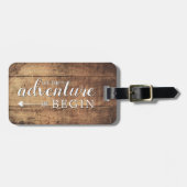 レッツアドベンチャーウッドプリント荷物 ラゲッジタグ (正面横)