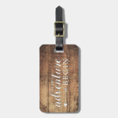 レッツアドベンチャーウッドプリント荷物 ラゲッジタグ (正面縦)