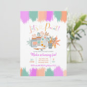 レッツアー絵を描トパーティー誕生日招待状 招待状 (スタンド正面)