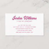 レッツインtouchトレンディー明るい赤紫色レトロ 名刺 (裏面)