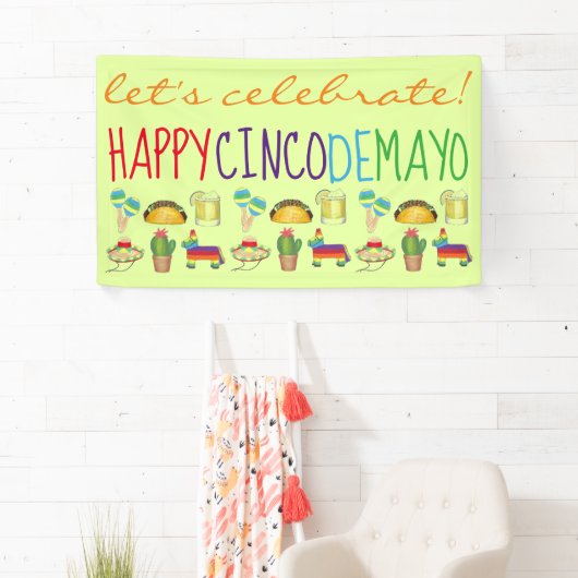 レッツイ祝ンコデマヨフィエスタパーティーデコール 横断幕 (インサイチュ)