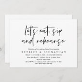 レッツイ食べスとリハーサル、リハーサルディナー 招待状 (正面/裏面)