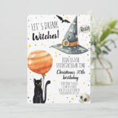 レッツウィッチズハロウィーンアダルトパーティー誕生日 招待状 (スタンド正面)