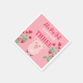 レッツウブアウトファームアニマルフローラガールズ誕生日 スタンダードカクテルナプキン (角)