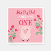 レッツウブアウトファームアニマルフローラガールズ誕生日 スタンダードカクテルナプキン (正面)