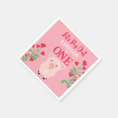 レッツウブアウトファームアニマルフローラガールズ誕生日 スタンダードカクテルナプキン (角)