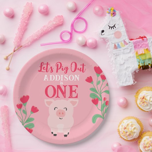 レッツウブアウトファームアニマルフローラガールズ誕生日 ペーパープレート (パーティー)