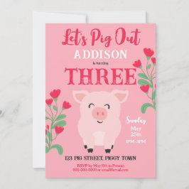 レッツウブアウトファームアニマルフローラガールズ誕生日 招待状