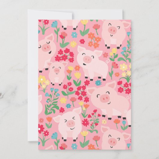 レッツウブアウトファームアニマルフローラガールズ誕生日 招待状 (裏面)