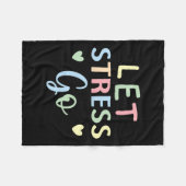 レッツェストレスうつ精神保健認識度 フリースブランケット (正面(横))