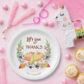 レッツェ与え感謝してい秋リースカボチャ ペーパープレート (パーティー)