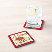 レッツェ祝さくらんぼチーズケークデザート誕生日 コースター (右側)