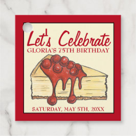 レッツェ祝さくらんぼチーズケークデザート誕生日 フェイバータグ