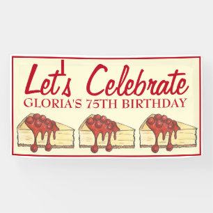 レッツェ祝さくらんぼチーズケークデザート誕生日 横断幕