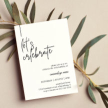 レッツェ祝モダンパーティー誕生日招待状