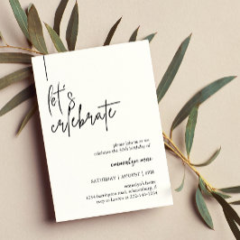 レッツェ祝モダンパーティー誕生日招待状 招待状