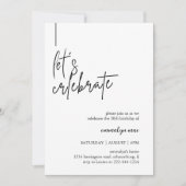 レッツェ祝モダンパーティー誕生日招待状 招待状 (正面)