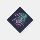 レッツエレクトリックラブネオントロピカルパームリーフ スタンダードカクテルナプキン (角)