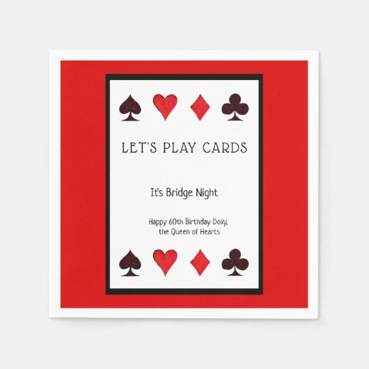 レッツカー遊ドパーティーカクテルナプキンス – 誕生日 スタンダードカクテルナプキン (正面)