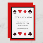 レッツカー遊ド、カードゲームパーティの招待状 招待状 (正面/裏面)