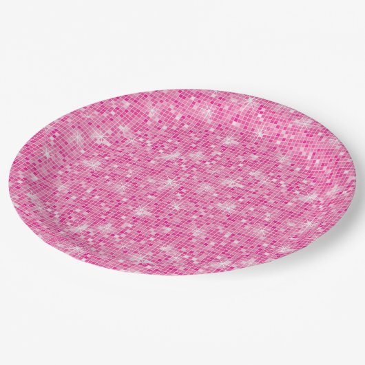 レッツガールズピンク女性のカーボーイ誕生会 ペーパープレート (アングル)