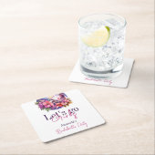 レッツガールズピンク最後のディスコバチェロレッテ スクエアペーパーコースター (インサイチュ)