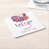 レッツガールズピンク最後のディスコバチェロレッテ スクエアペーパーコースター (アングル)