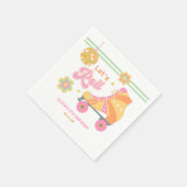 レッツガール転がローラスケートで滑る誕生会 スタンダードカクテルナプキン (角)