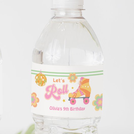 レッツガール転がローラスケートで滑る誕生会 ペットボトルラベル
