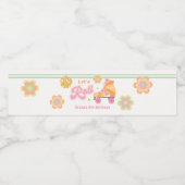 レッツガール転がローラスケートで滑る誕生会 ペットボトルラベル (シングルラベル)